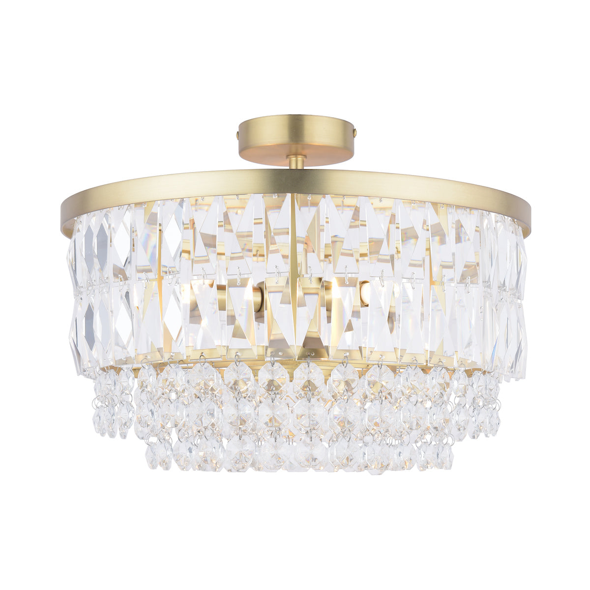 Laura Ashley Rhosill 3 Light Semi Flush Matt Antique Brass –  from Amos Lighting + Home