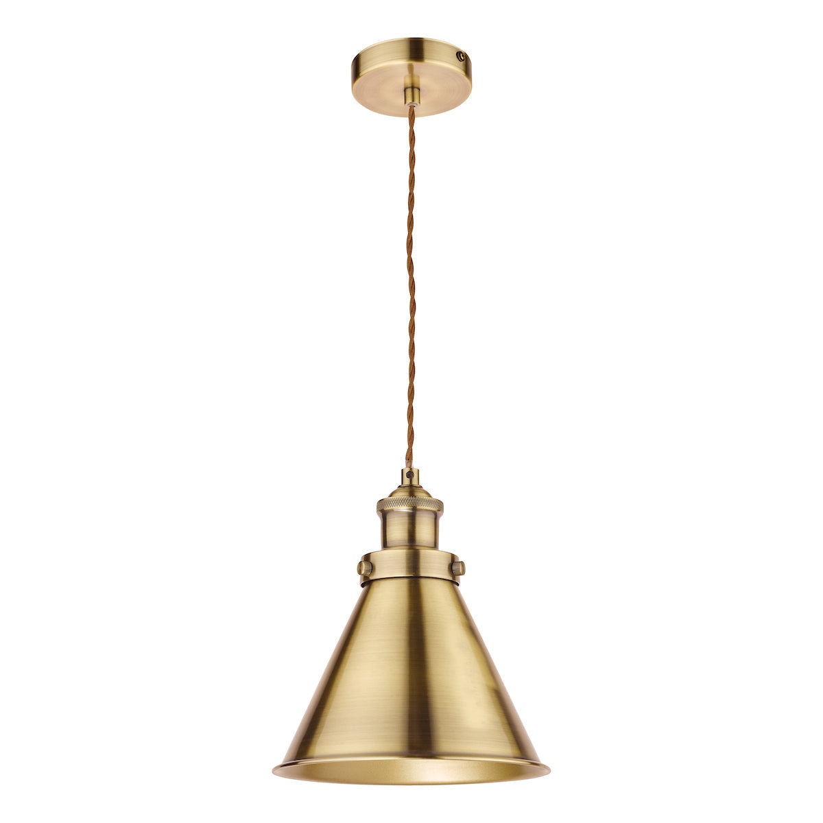 Laura Ashley Rufus Pendant Antique Brass –  from Amos Lighting + Home