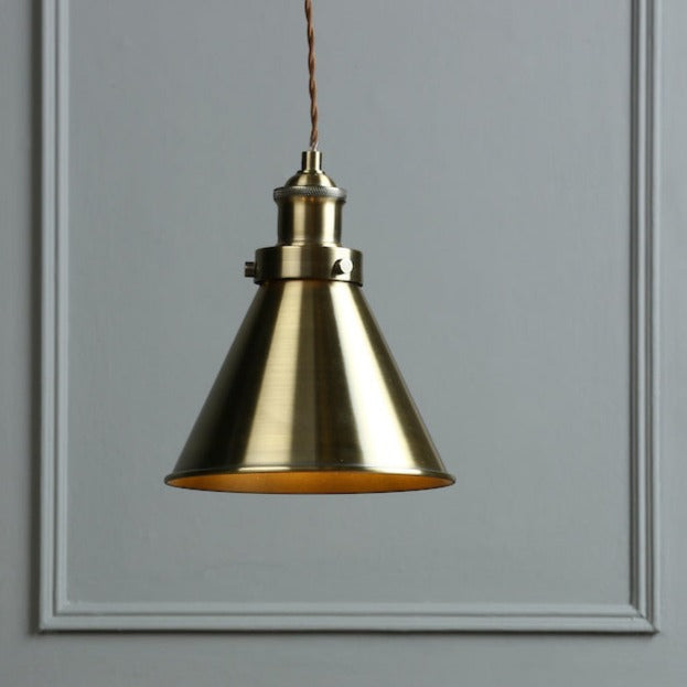 Laura Ashley Rufus Pendant Antique Brass –  from Amos Lighting + Home