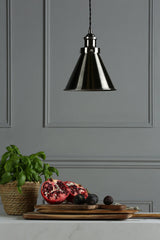 Laura Ashley Rufus Pendant Industrial Nickel –  from Amos Lighting + Home