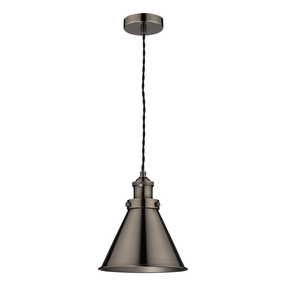 Laura Ashley Rufus Pendant Industrial Nickel –  from Amos Lighting + Home