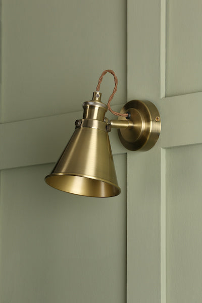 Laura Ashley Rufus Single Spotlight Antique Brass –  from Amos Lighting + Home