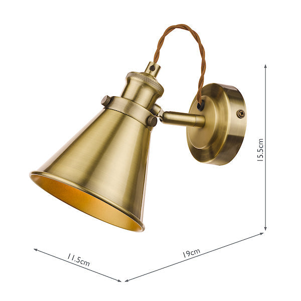 Laura Ashley Rufus Single Spotlight Antique Brass –  from Amos Lighting + Home