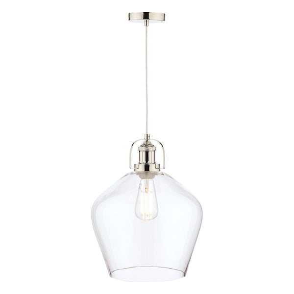 Laura Ashley Rye Large Glass Pendant Clear –  from Amos Lighting + Home