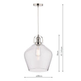 Laura Ashley Rye Large Glass Pendant Clear –  from Amos Lighting + Home