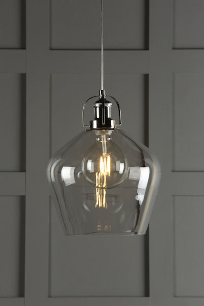 Laura Ashley Rye Large Glass Pendant Clear –  from Amos Lighting + Home