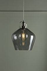 Laura Ashley Rye Large Glass Pendant Smoked –  from Amos Lighting + Home