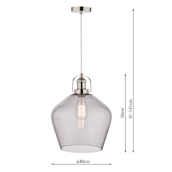 Laura Ashley Rye Large Glass Pendant Smoked –  from Amos Lighting + Home