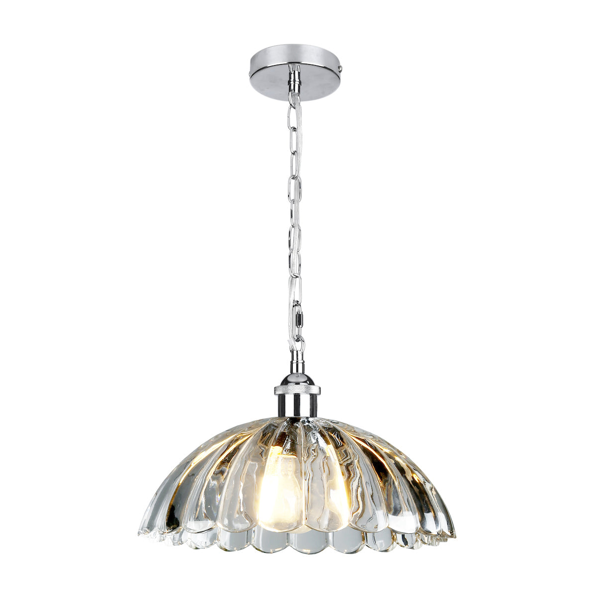 Laura Ashley Salisbury Ribbed Glass Pendant Polished Chrome –  from Amos Lighting + Home