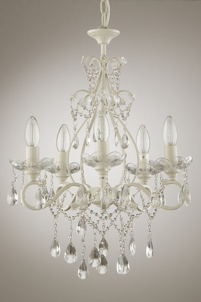 Laura Ashley Shamley 5 Light Chandelier Matt White –  from Amos Lighting + Home