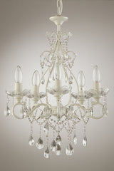 Laura Ashley Shamley 5 Light Chandelier Matt White –  from Amos Lighting + Home