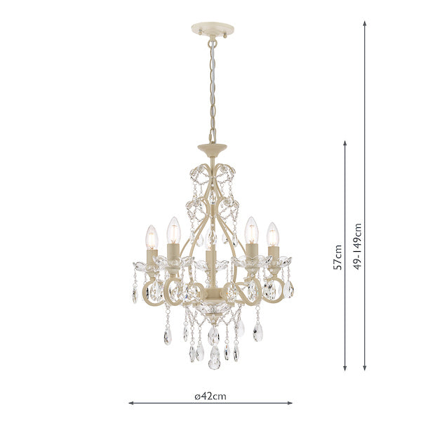 Laura Ashley Shamley 5 Light Chandelier Matt White –  from Amos Lighting + Home