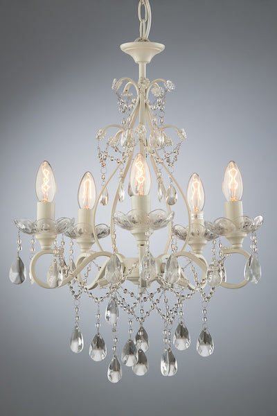 Laura Ashley Shamley 5 Light Chandelier Matt White –  from Amos Lighting + Home