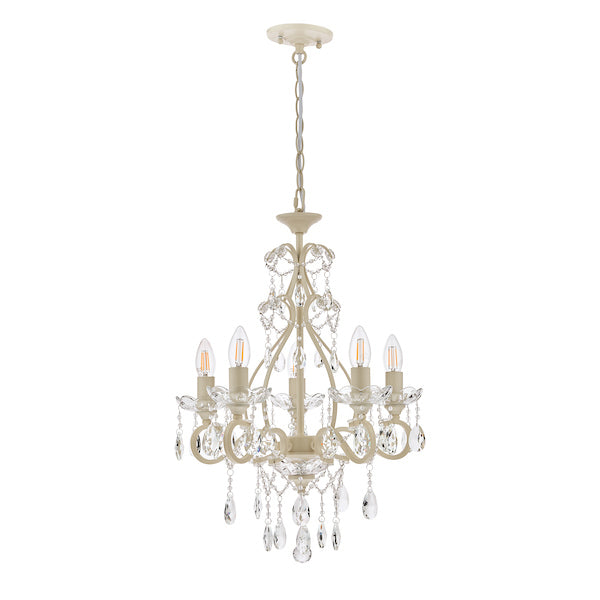 Laura Ashley Shamley 5 Light Chandelier Matt White –  from Amos Lighting + Home