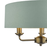 Laura Ashley Sorrento 3 Light Chandelier Matt Antique Brass and Green With Shade –  from Amos Lighting + Home