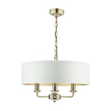 Laura Ashley Sorrento 3lt Pendant Antique Brass With Ivory Shade –  from Amos Lighting + Home