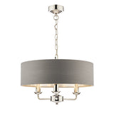 Laura Ashley Sorrento 3lt Pendant Polished Nickel with Charcoal Shade –  from Amos Lighting + Home