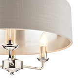 Laura Ashley Sorrento 3lt Pendant Polished Nickel with Silver Shade –  from Amos Lighting + Home