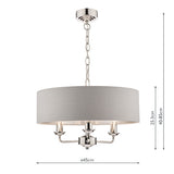 Laura Ashley Sorrento 3lt Pendant Polished Nickel with Silver Shade –  from Amos Lighting + Home