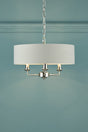 Laura Ashley Sorrento 3lt Pendant Polished Nickel with Silver Shade –  from Amos Lighting + Home