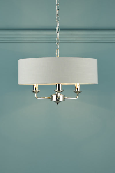 Laura Ashley Sorrento 3lt Pendant Polished Nickel Silver