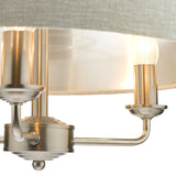 Laura Ashley Sorrento 3lt Pendant Satin Nickel with Natural Shade –  from Amos Lighting + Home