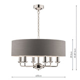 Laura Ashley Sorrento 6lt Pendant Polished Nickel with Charcoal Shade –  from Amos Lighting + Home