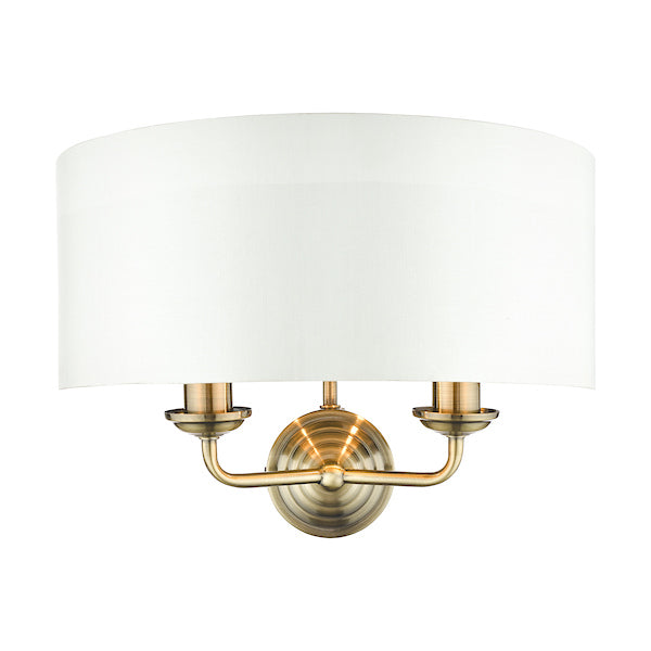 Laura Ashley Sorrento Wall Light Antique Brass with Ivory Shade –  from Amos Lighting + Home