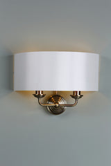 Laura Ashley Sorrento Wall Light Antique Brass with Ivory Shade –  from Amos Lighting + Home