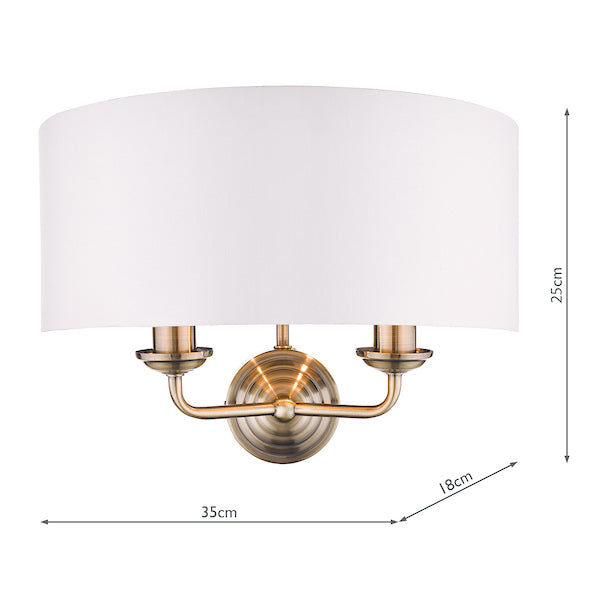 Laura Ashley Sorrento Wall Light Antique Brass with Ivory Shade –  from Amos Lighting + Home