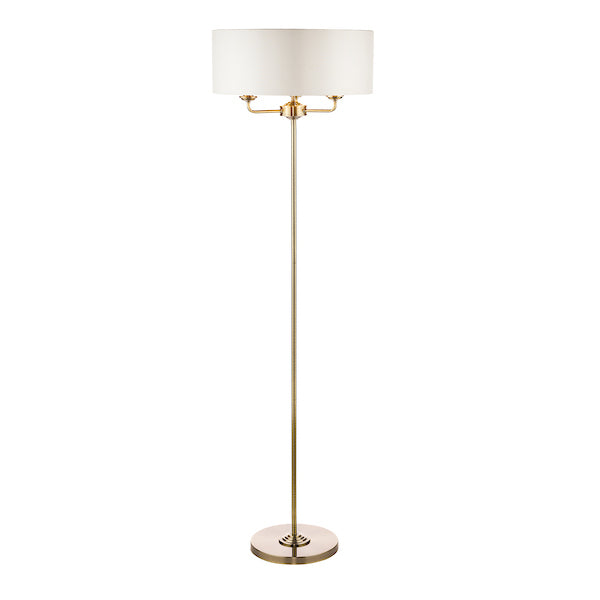 Laura Ashley Sorrento Floor Lamp Antique Brass with Ivory Shade –  from Amos Lighting + Home