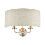 Laura Ashley Sorrento Wall Light Satin Nickel with Natural Shade –  from Amos Lighting + Home