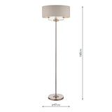 Laura Ashley Sorrento Floor Lamp Satin Nickel with Natural Shade –  from Amos Lighting + Home