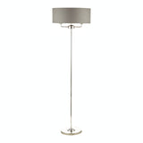 Laura Ashley Sorrento Floor Lamp Polished Nickel with Charcoal Shade –  from Amos Lighting + Home