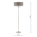 Laura Ashley Sorrento Floor Lamp Polished Nickel with Charcoal Shade –  from Amos Lighting + Home