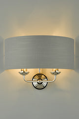 Laura Ashley Sorrento Wall Light Polished Nickel with Charcoal Shade –  from Amos Lighting + Home