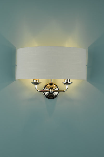 Laura Ashley Sorrento Wall Light Polished Nickel with Silver Shade –  from Amos Lighting + Home