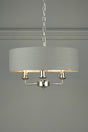 Laura Ashley Sorrento 3lt Pendant Polished Nickel with Charcoal Shade –  from Amos Lighting + Home