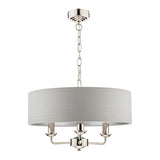 Laura Ashley Sorrento 3lt Pendant Polished Nickel with Silver Shade –  from Amos Lighting + Home