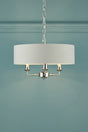 Laura Ashley Sorrento 3lt Pendant Polished Nickel with Silver Shade –  from Amos Lighting + Home