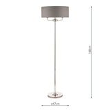 Laura Ashley Sorrento Floor Lamp Polished Nickel with Charcoal Shade –  from Amos Lighting + Home