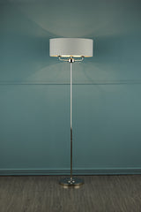 Laura Ashley Sorrento Floor Lamp Polished Nickel with Silver Shade –  from Amos Lighting + Home