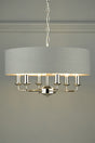 Laura Ashley Sorrento 6lt Pendant Polished Nickel with Charcoal Shade –  from Amos Lighting + Home