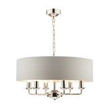 Laura Ashley Sorrento 6lt Pendant Polished Nickel with Silver Shade –  from Amos Lighting + Home