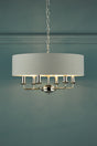 Laura Ashley Sorrento 6lt Pendant Polished Nickel with Silver Shade –  from Amos Lighting + Home