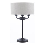 Laura Ashley Sorrento Table Lamp Matt Black and Natural With Shade –  from Amos Lighting + Home