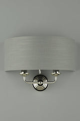 Laura Ashley Sorrento Wall Light Polished Nickel with Charcoal Shade –  from Amos Lighting + Home