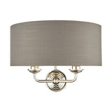 Laura Ashley Sorrento Wall Light Polished Nickel with Charcoal Shade –  from Amos Lighting + Home