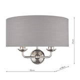 Laura Ashley Sorrento Wall Light Polished Nickel with Charcoal Shade –  from Amos Lighting + Home