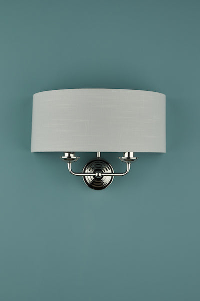 Laura Ashley Sorrento Wall Light Polished Nickel with Silver Shade –  from Amos Lighting + Home